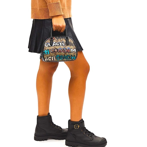 Rare🔥Coach X Mint + Serf Sydney Satchel In Signature Canvas CM095 graffiti bag - Picture 2 of 16